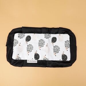 Minky Couture Lovey Security Blanket Hedgehog Small Fleece Satin Ruffles